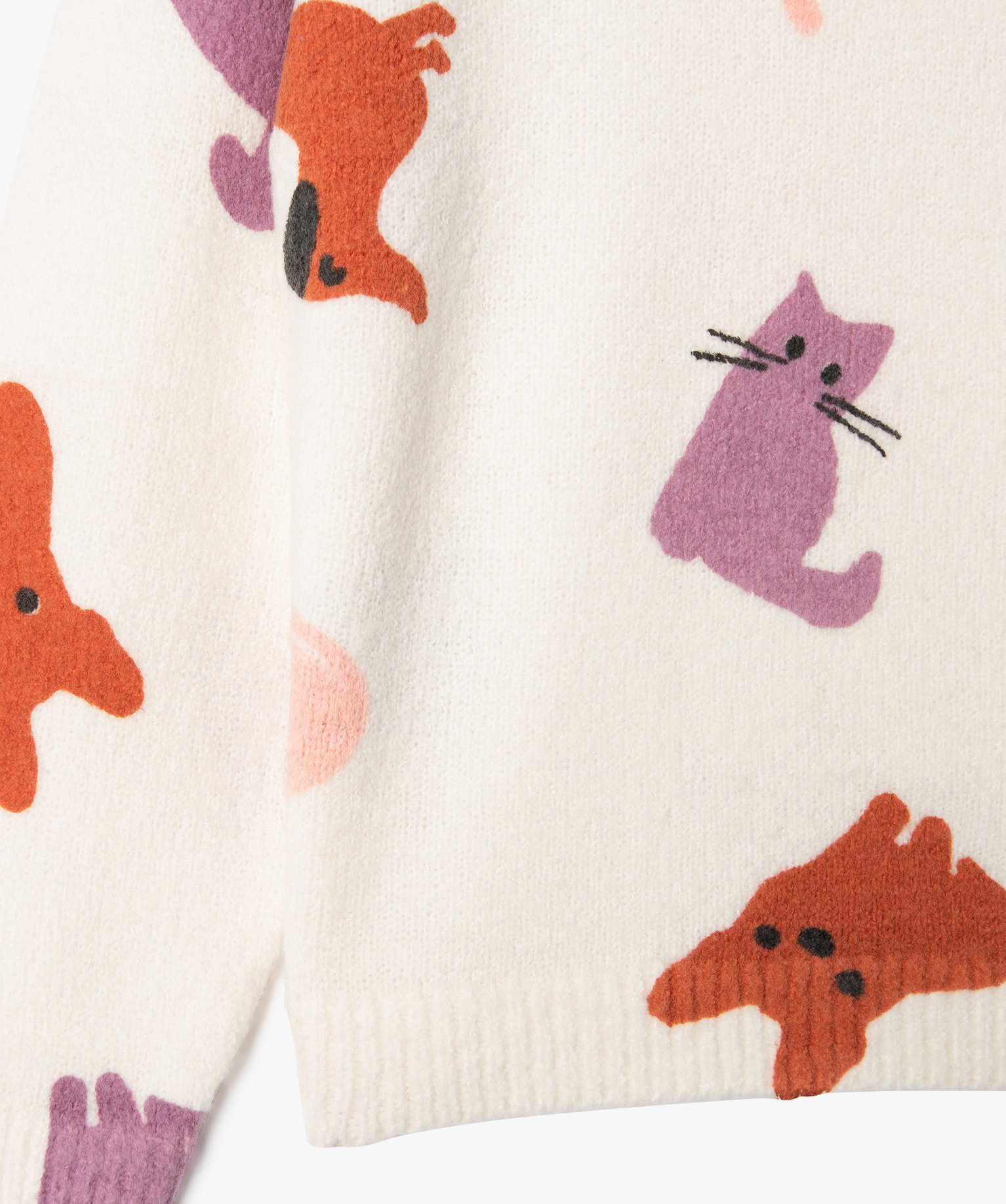 Pull à col rond en maille avec motifs fille multicolore | GEMO