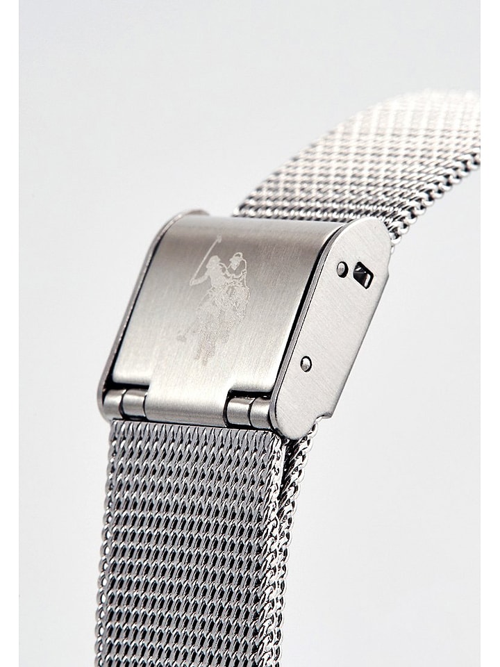 U.S. Polo Assn. Quarzuhr in Silber/ Schwarz günstig kaufen onesize