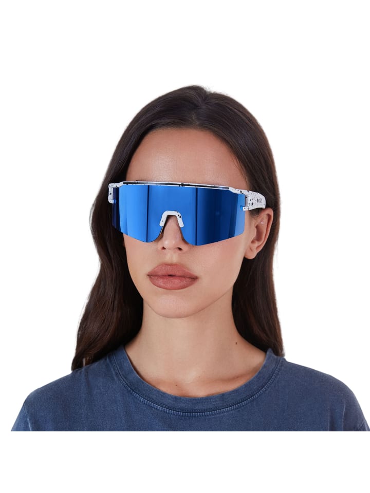 YEAZ SUNTHRILL SET Sport-Sonnenbrille Weiß/Blau in weiß / blau günstig kaufen onesize
