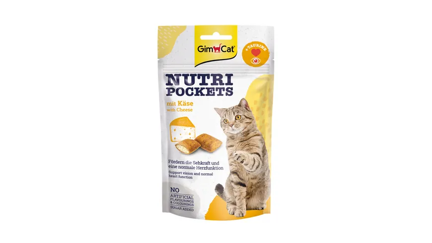 GimCat Nutri Pockets Katzensnack Käse+Taurin 60 g
