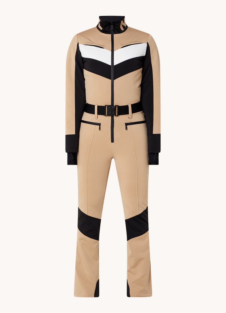 NIKKIE Uriel flared fit ski suit with logo and belt