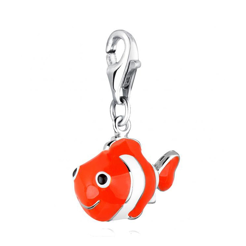 Nenalina Nenalina Amulette Anhänger Clownfisch Fisch Bunt Emaille 925 Silber Pendentif