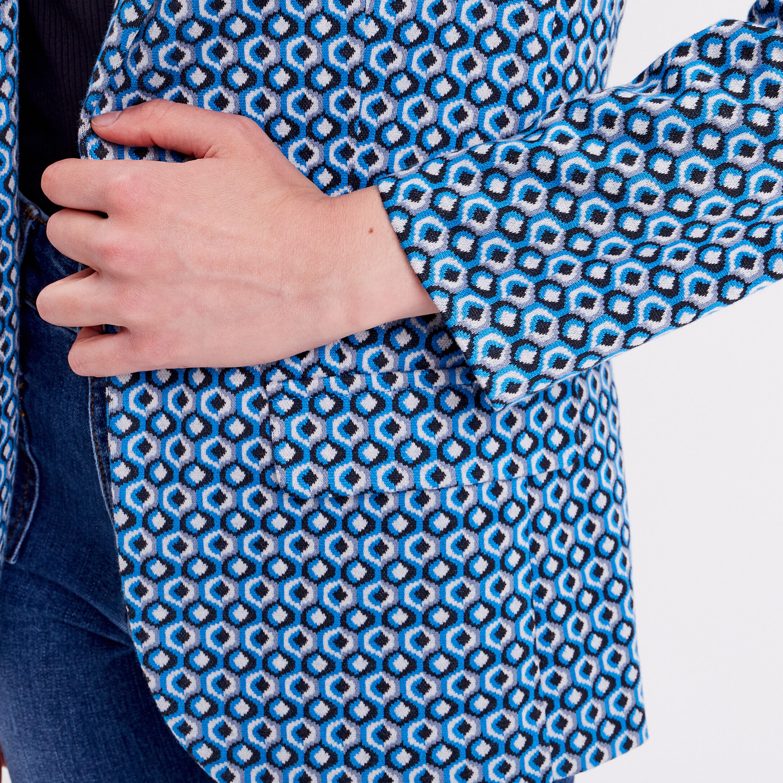 Veste blazer cintrée bleu femme | Cache Cache