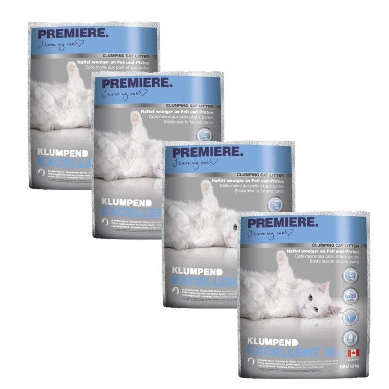 PREMIERE Katzenstreu PREMIERE Excellent XL Klumpstreu 4x12 kg