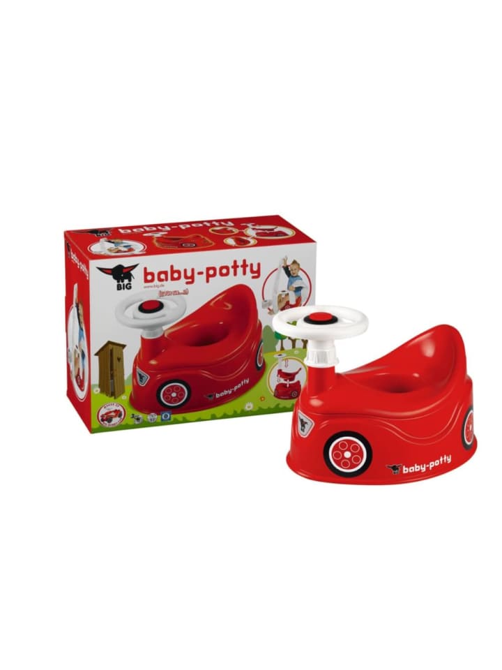 BIG Töpfchen Baby-Potty mit Lenkrad, Kunststoff, ca. 43x31x28 cm, rot, ab 12 M. günstig kaufen onesize