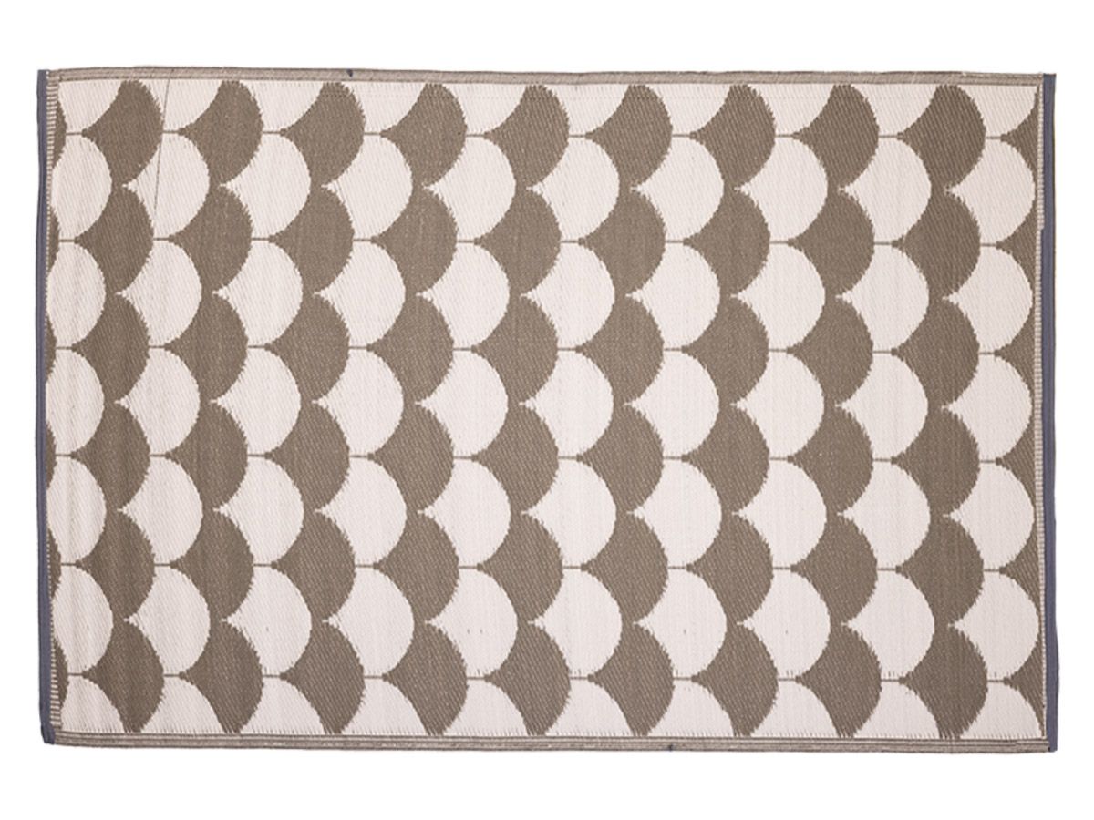 Esschert Design Grafischer Gartenteppich grau/weiß