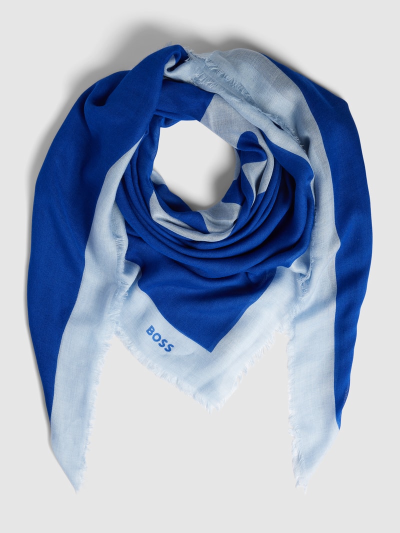 Schal mit Label-Print Modell 'Laikyn' in royalblau
