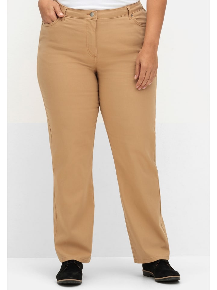 sheego Gerade Jeans in camelfarben günstig kaufen