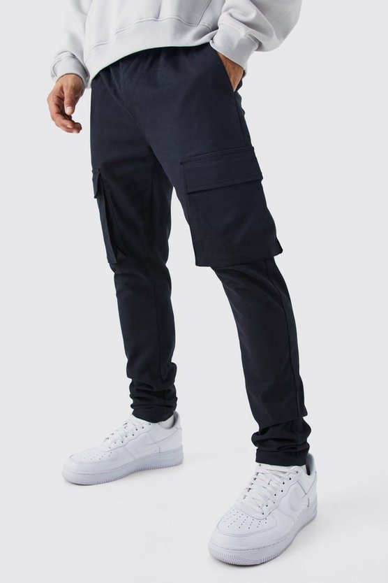 Skinny Cargo-Hose mit elastischem Bund