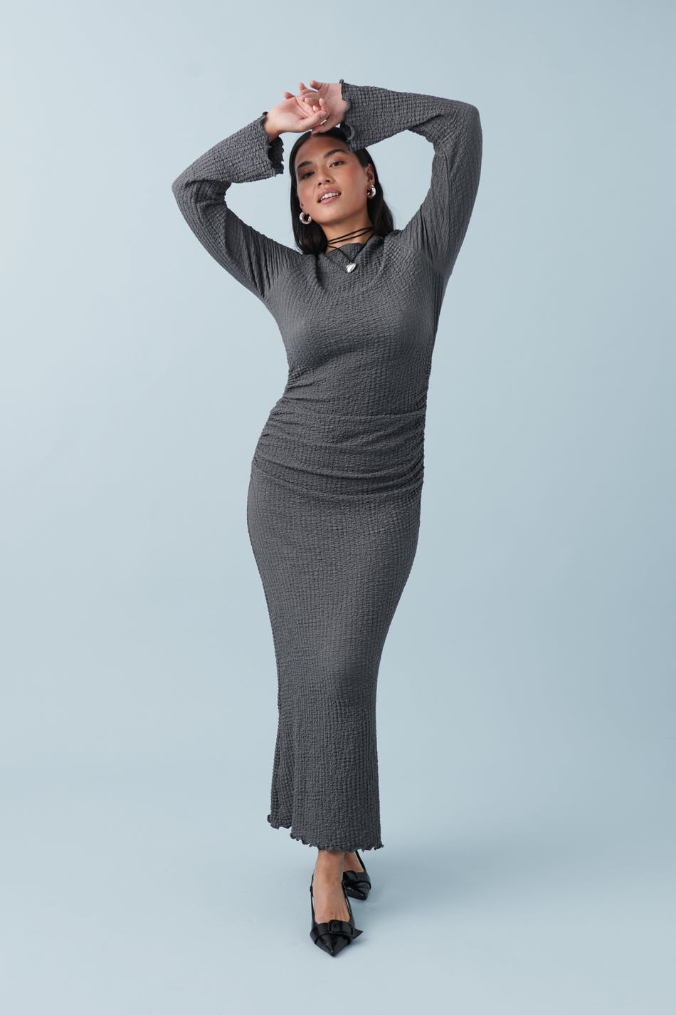 Textured maxi dress