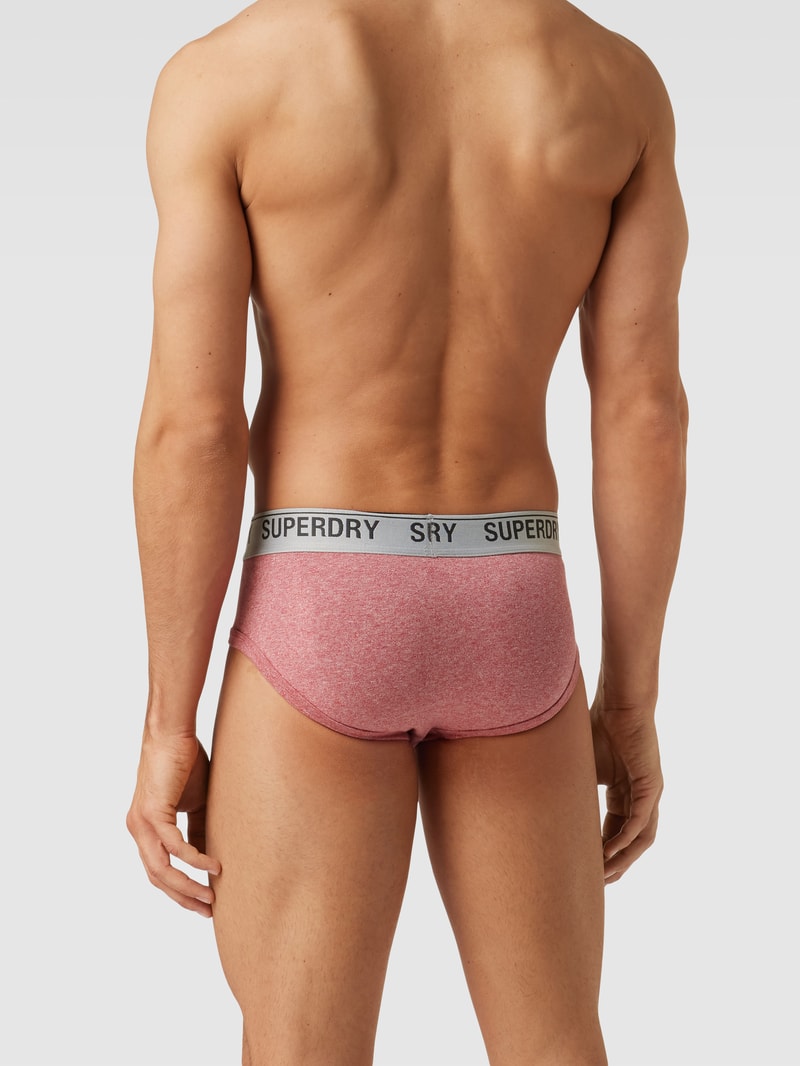 Slip mit Logo-Bund im 3er-Pack Modell 'BRIEF MULTI TRIPLE PACK' in rot