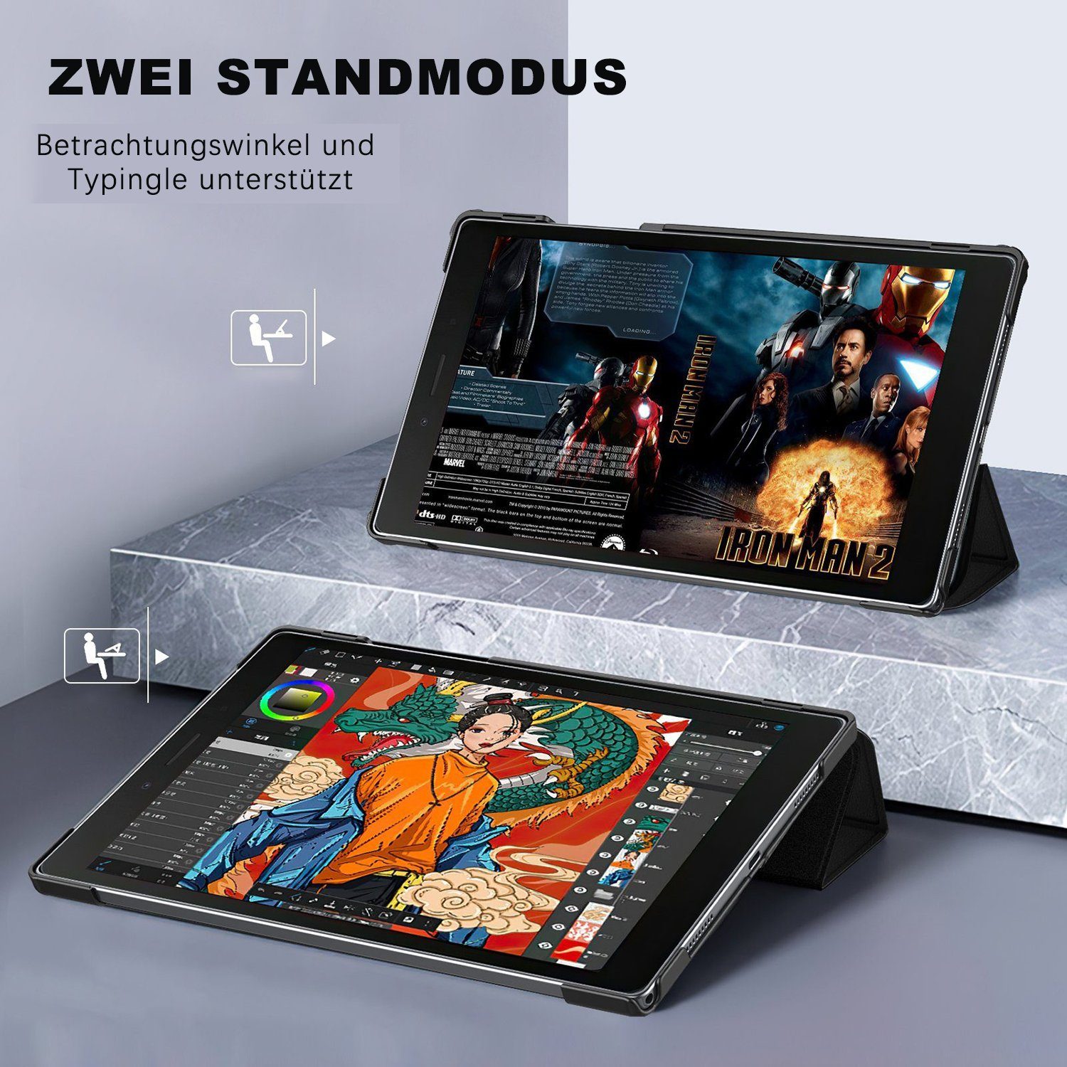 IBETTER Tablet-Hülle Tablet-Hülle Hülle für Samsung Galaxy Tab A8 10.5 2021 Ultra Schlank Kunstleder Schutzhülle Cover, mit Auto Schlaf/Wach Funktion