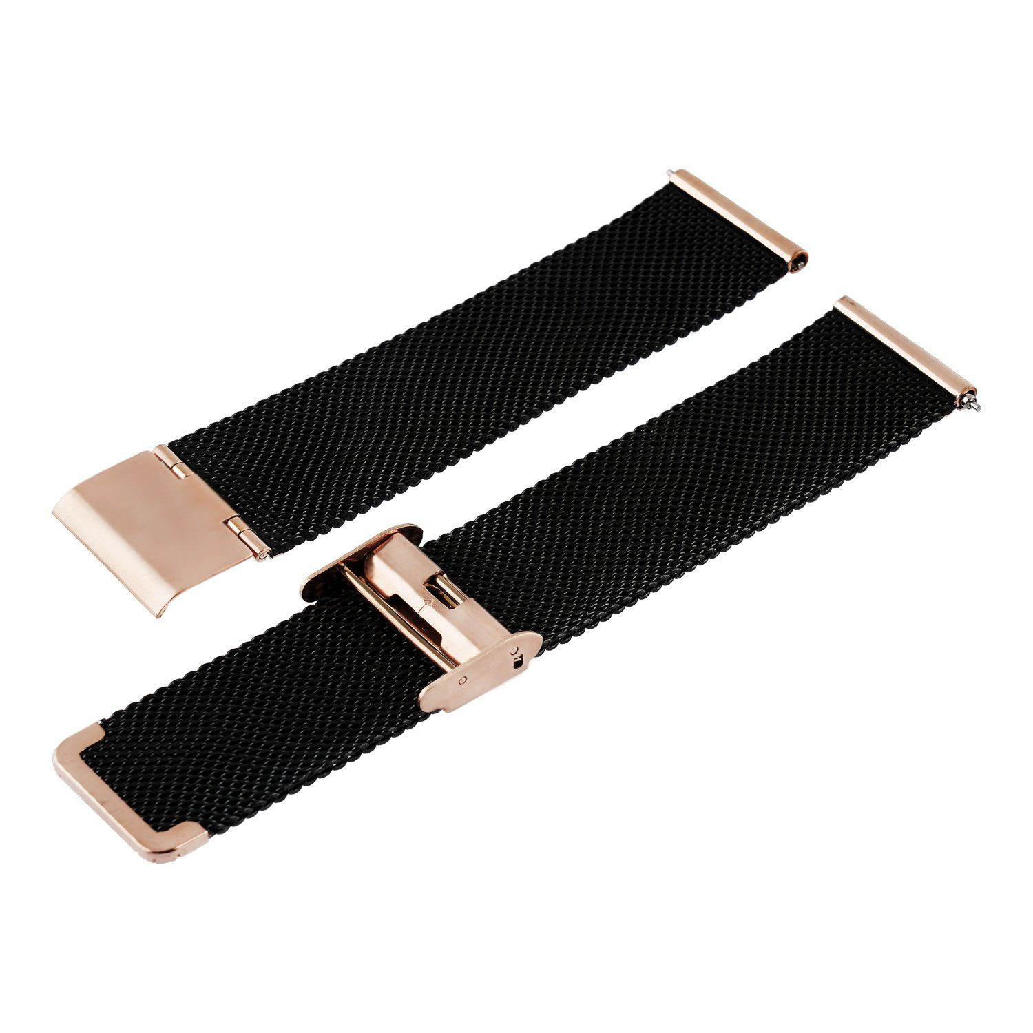 XCOAST SIONA 2 Damen Smartwatch (4,2 cm/1,3 Zoll, iOS und Android) Kostenloses Zusatzarmband enthalten / Gehäuse Rosegold (hell), 4-tlg., - 2in1 PROMOPACK (enthält 2 Mesh Armbänder: Schwarz und Rosegold) -, Wasserdicht/Flach/Puls/Blutdruck/Blutsauers