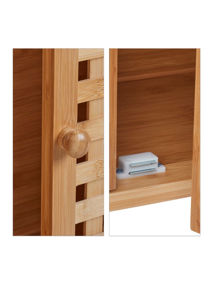 relaxdays Waschbeckenunterschrank in Natur - (B)66 x (H)61 x (T)30 cm günstig kaufen onesize
