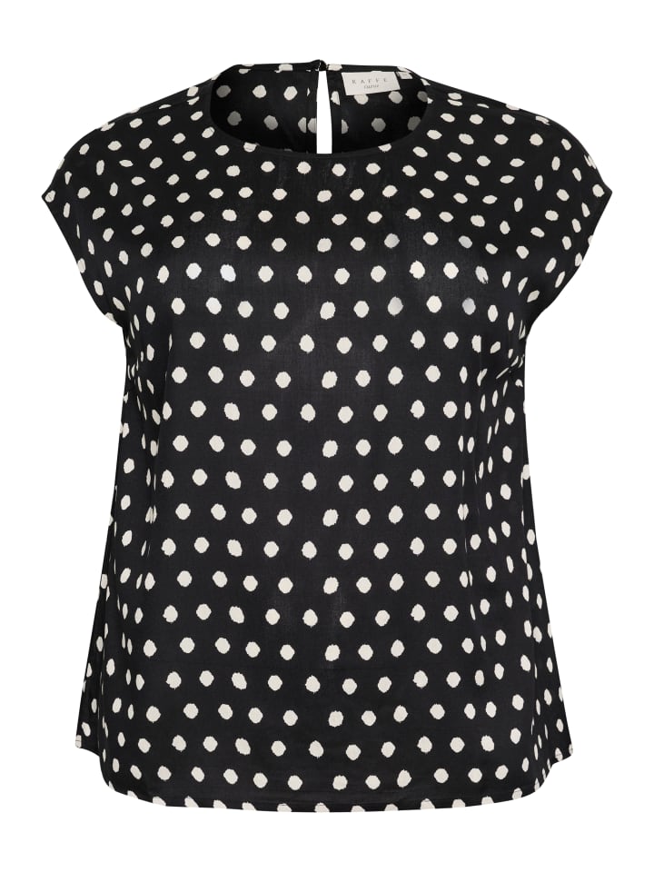 KAFFE curve Ärmellose Bluse KCoda in Black/White Dots günstig kaufen 44