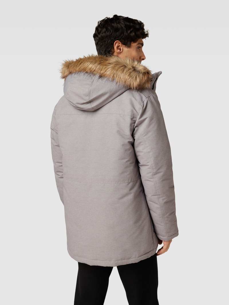 Parka mit Kunstfellbesatz Modell 'EWING' in hellgrau