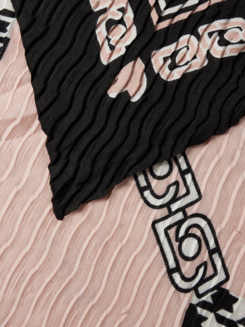 Schal mit Allover-Muster Modell 'Fourlard' in schwarz