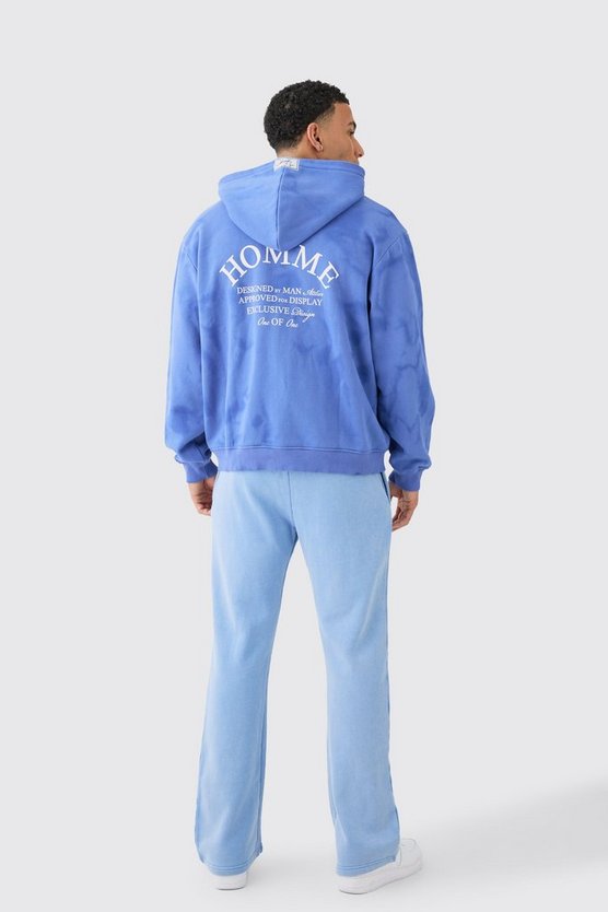 Oversize Hoodie mit Farbspritzern und Reißverschluss