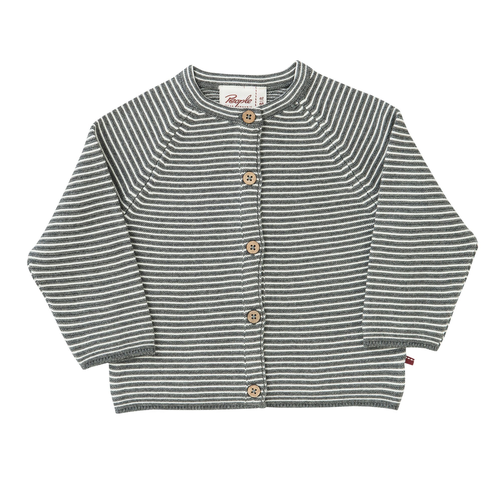 People Wear Organic Cardigan,Strick-Cardigan, gestreift aus 100% Baumwolle (Bio) Bio Baumwolle