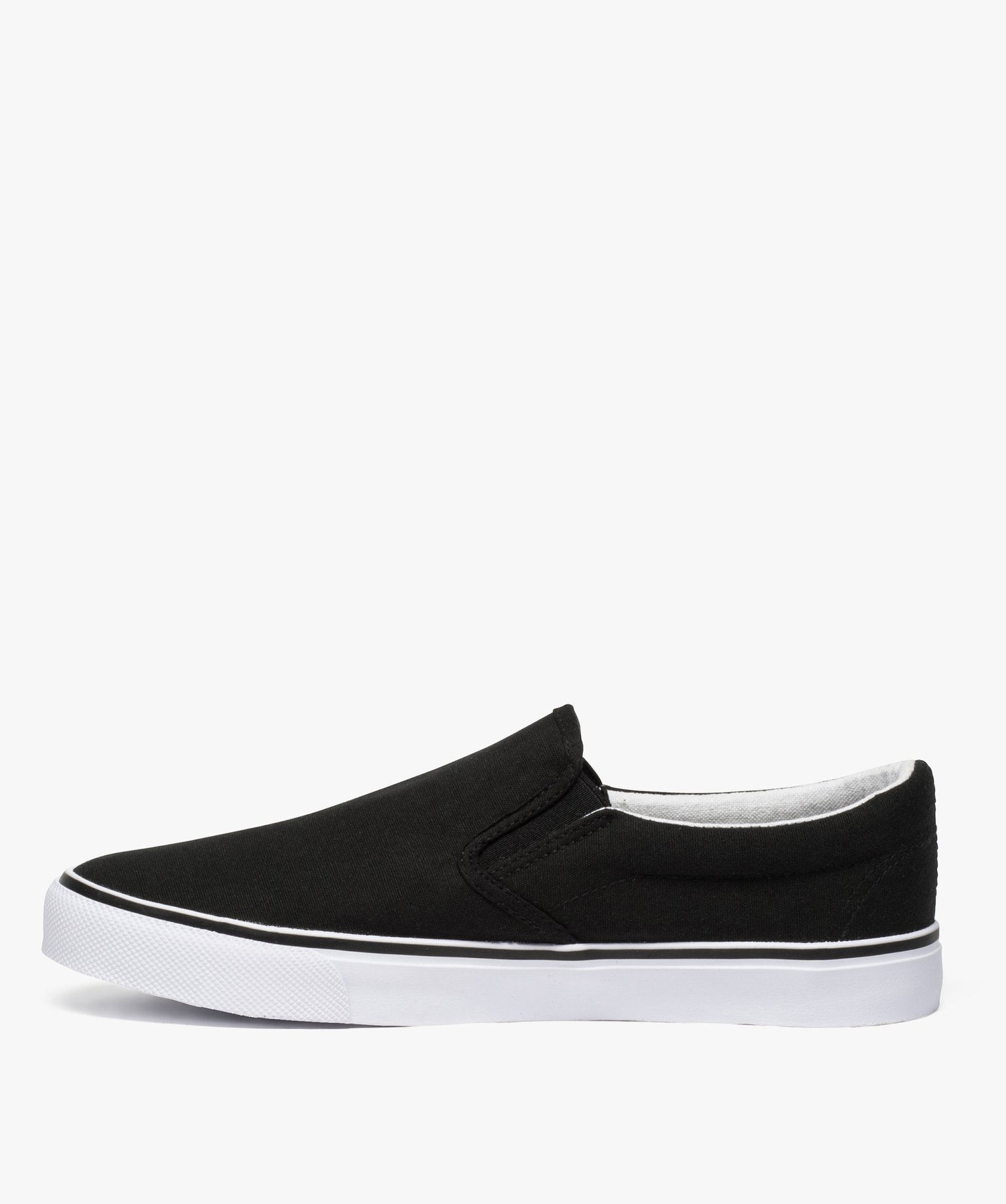 Tennis homme en toile faon slippers à élastiques noir | GEMO