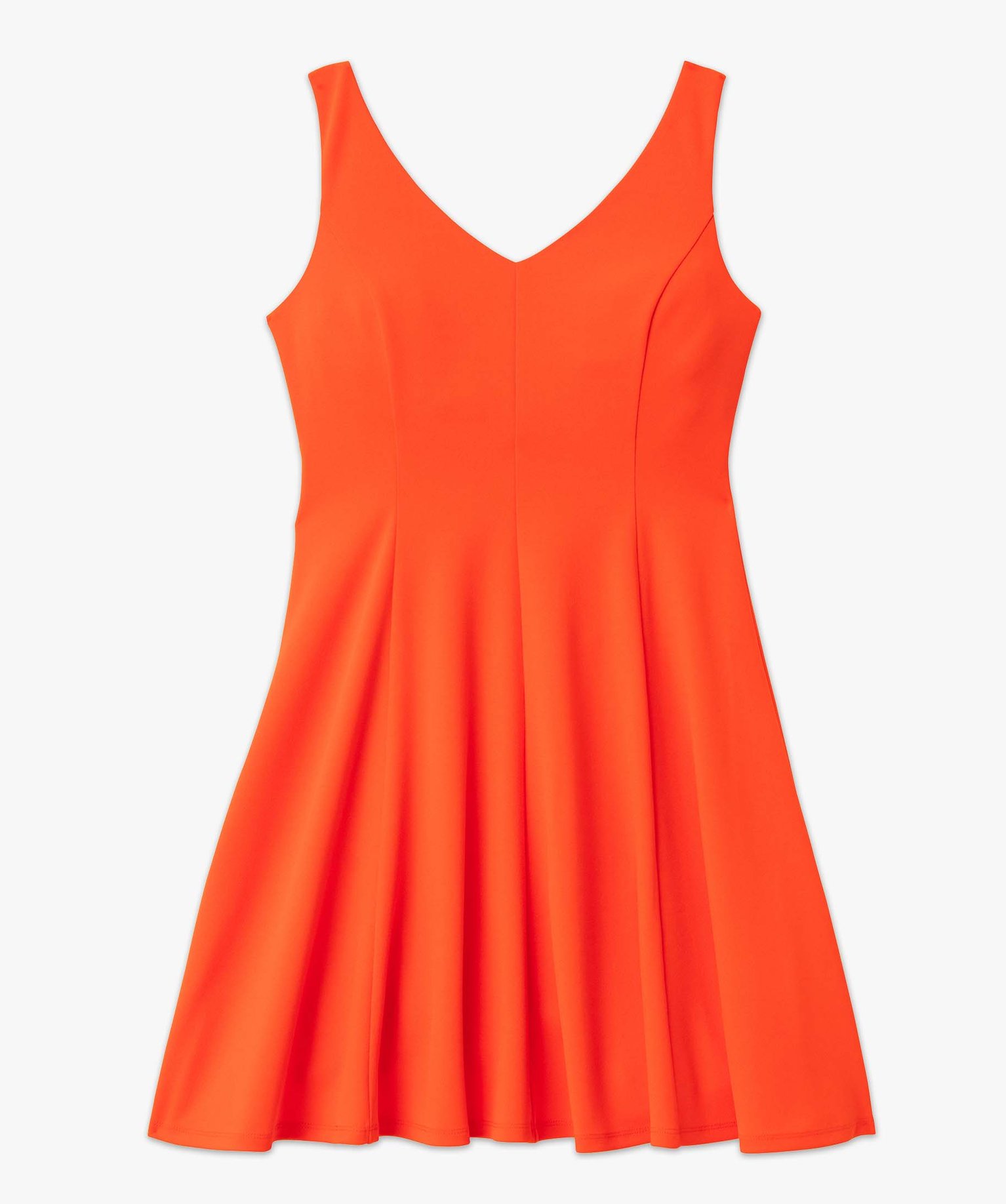 Robe femme avec col V et croisillons dans le dos orange | GEMO