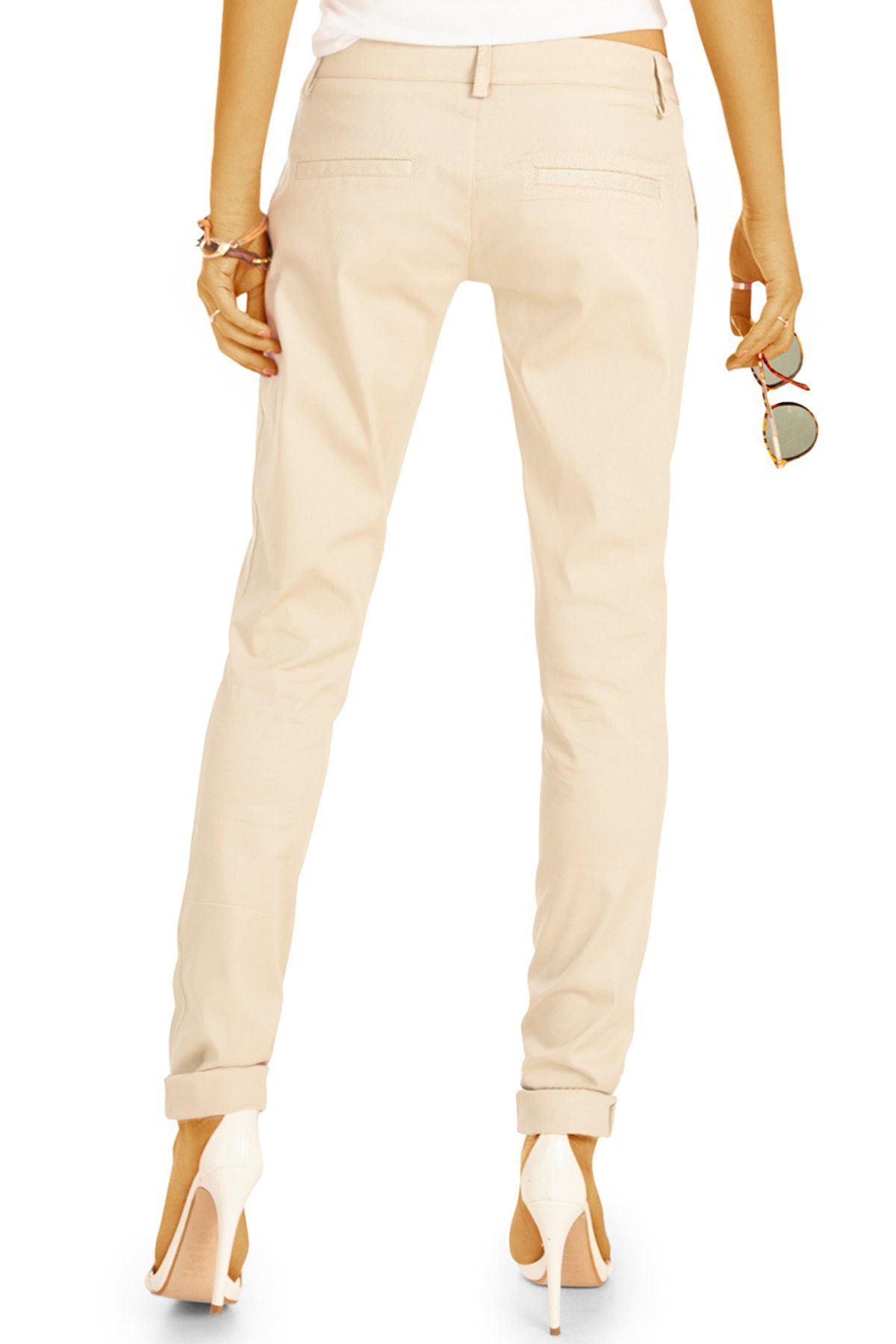 be styled Chinohose BE STYLED Chinos - Tapered Stoffhose, Hüfthose mit Stretch - Damen - h20a