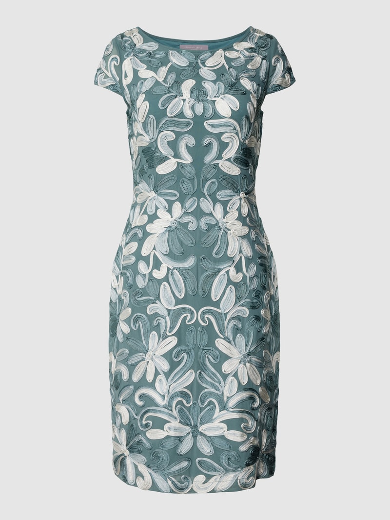 Cocktailkleid mit Allover-Muster in schilf