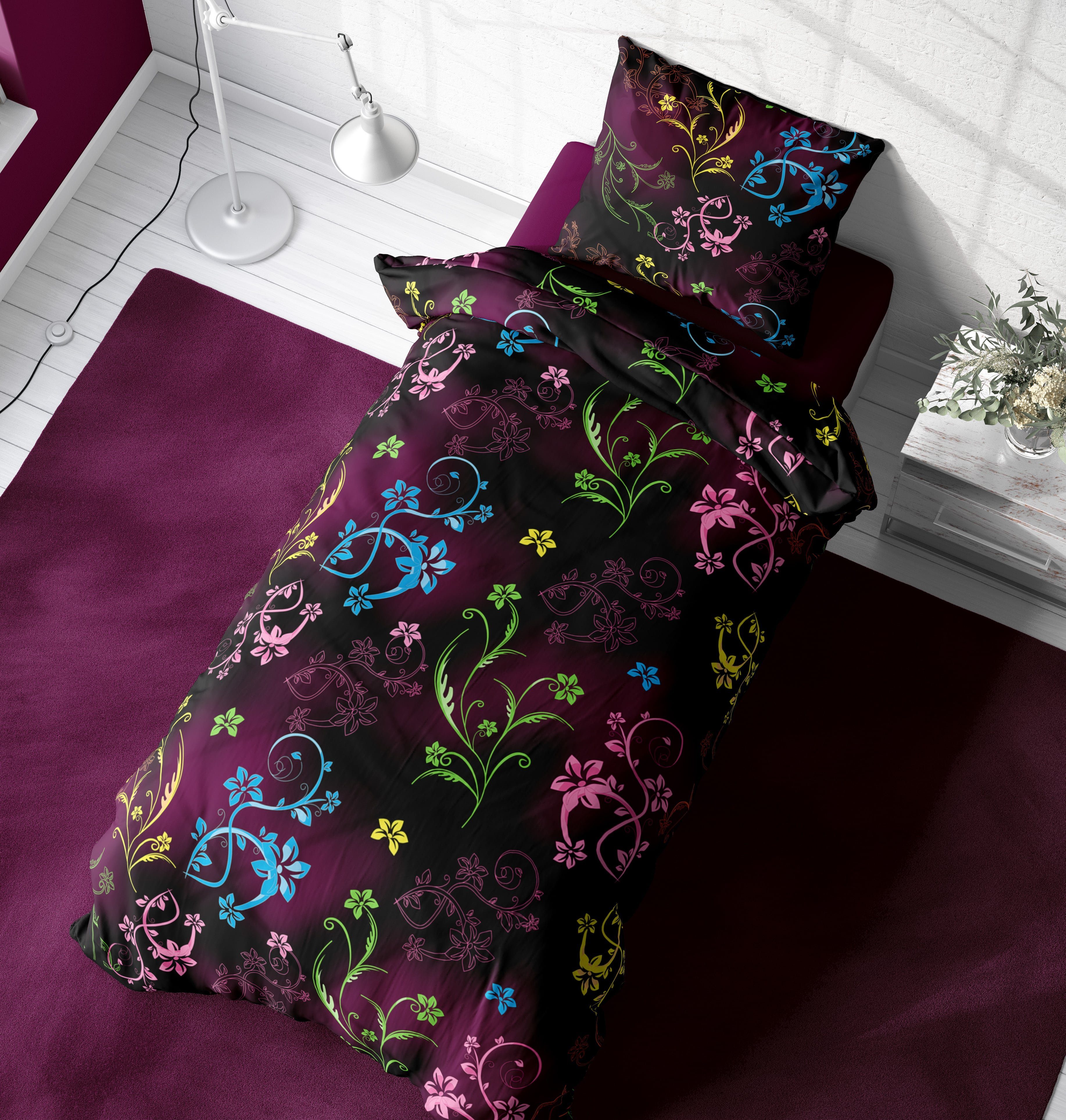 Bettwäsche Liselotte, One Home, Mikrofaser, 2 teilig, mit Blumen, modern Normalgröße