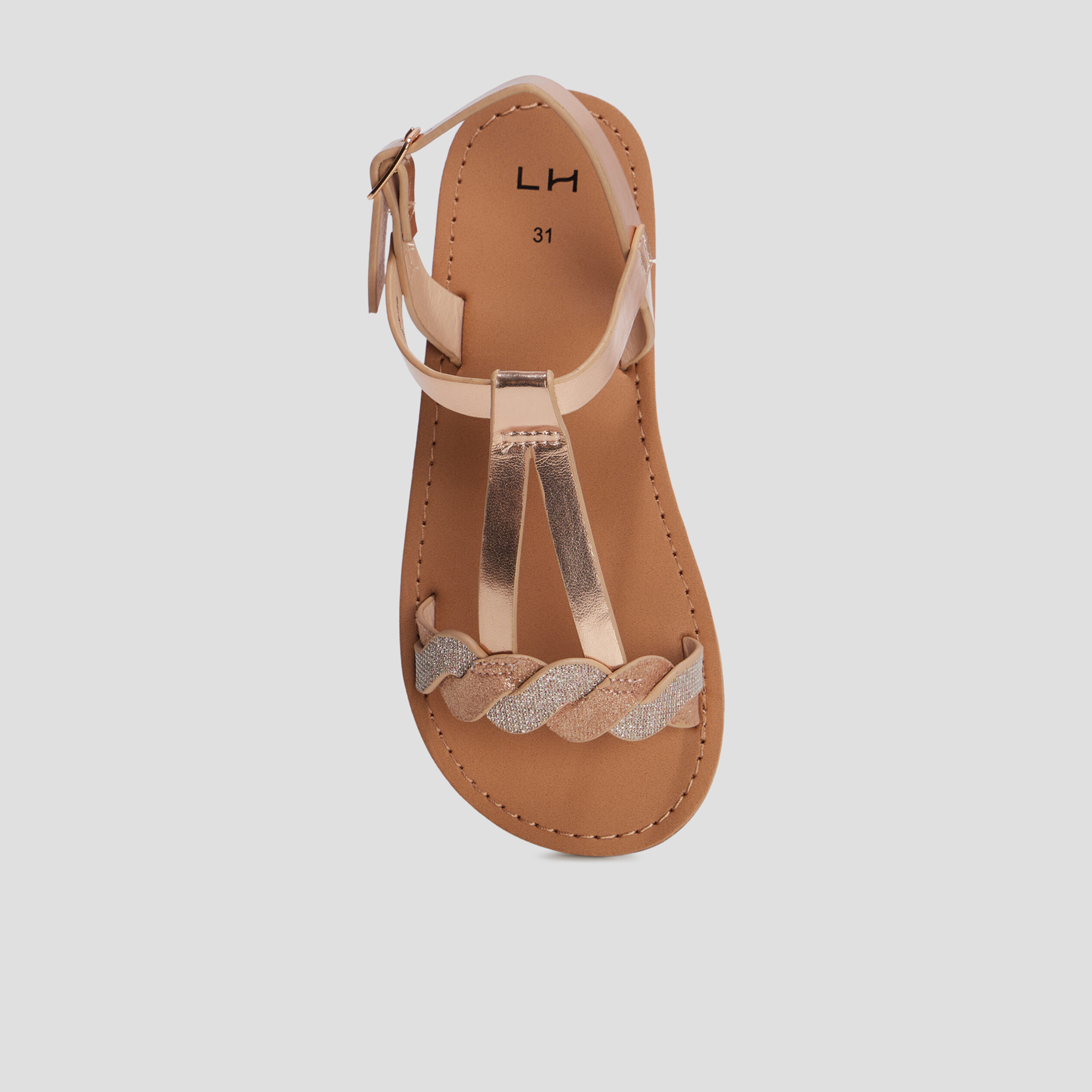 Sandales plates jaune or fille | La Halle