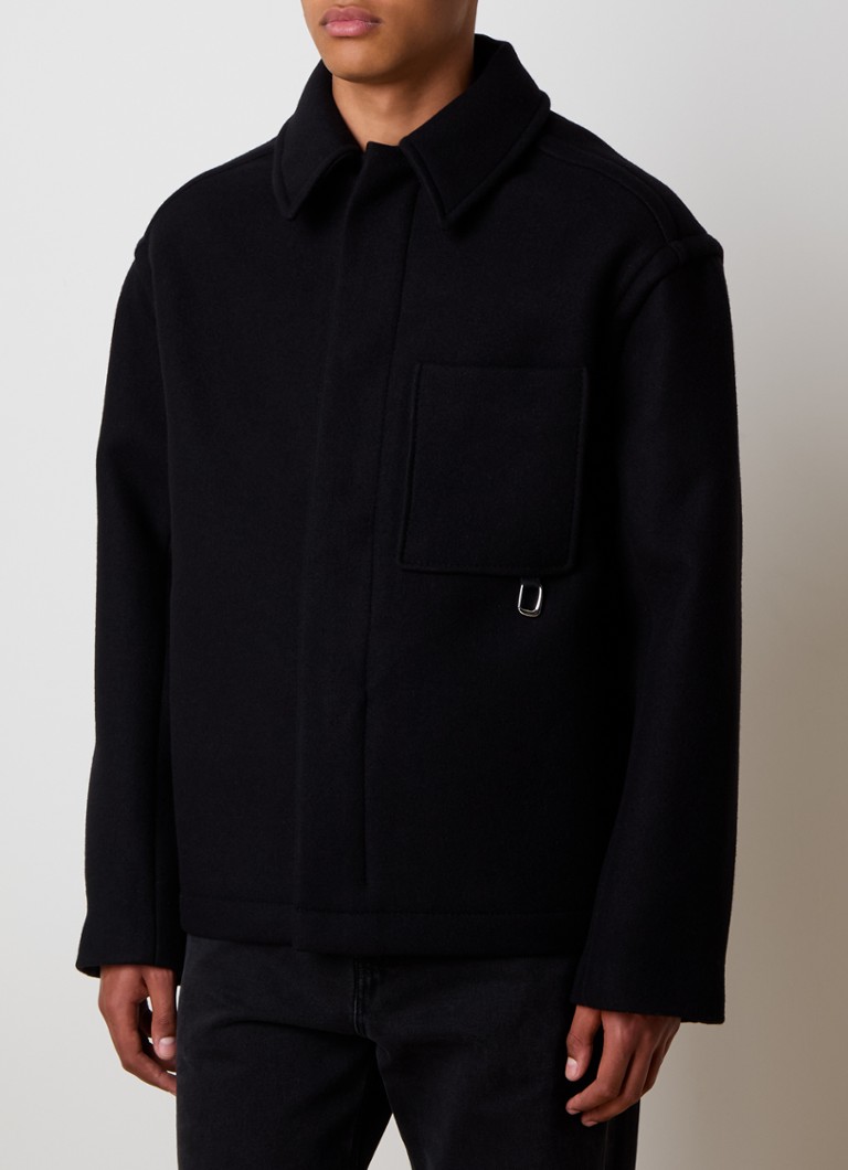 Jachetă Jacquemus Le Manteau Court din lână virgină, cu buzunar aplicat.