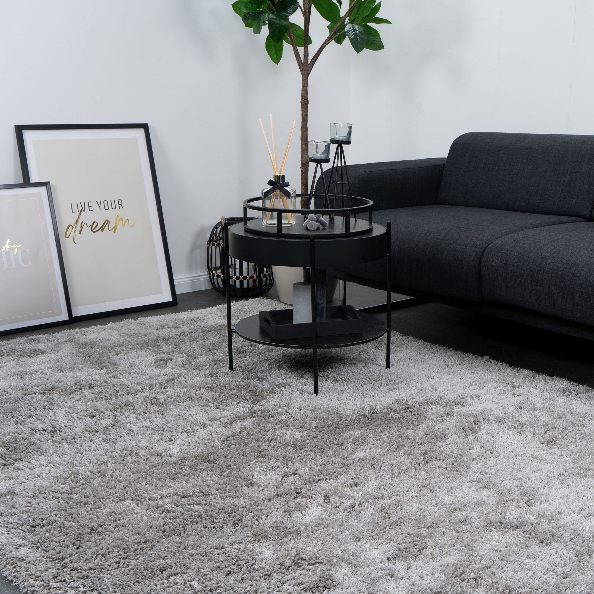 Designteppich MONA Teppich Wohnzimmer Hochflor Shaggy langflorig handgefertigt, Consilio Concept