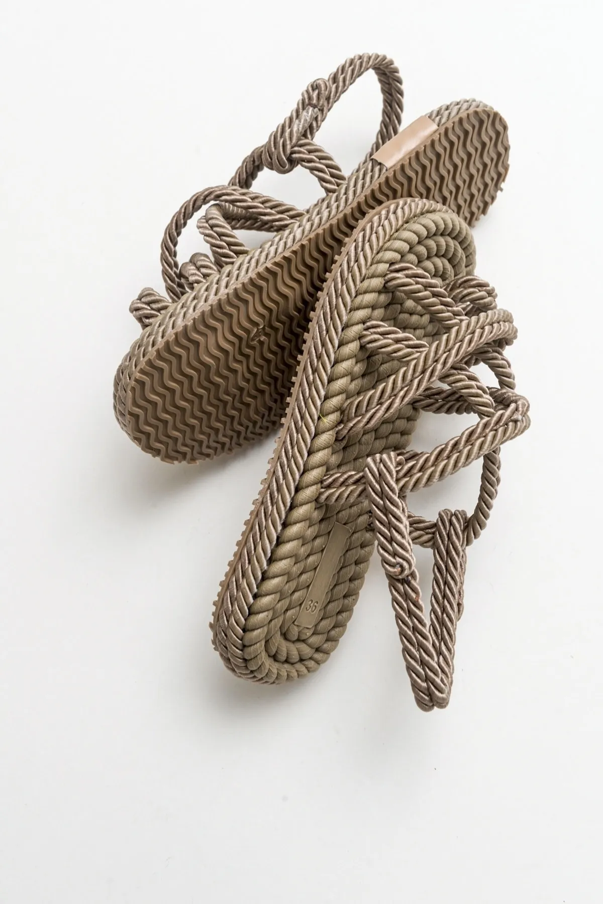 Luvi  Ip Dunkelbeige Damensandalen