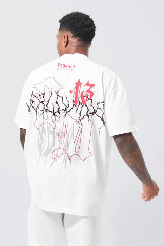Oversize T-Shirt mit Grafitti-Print