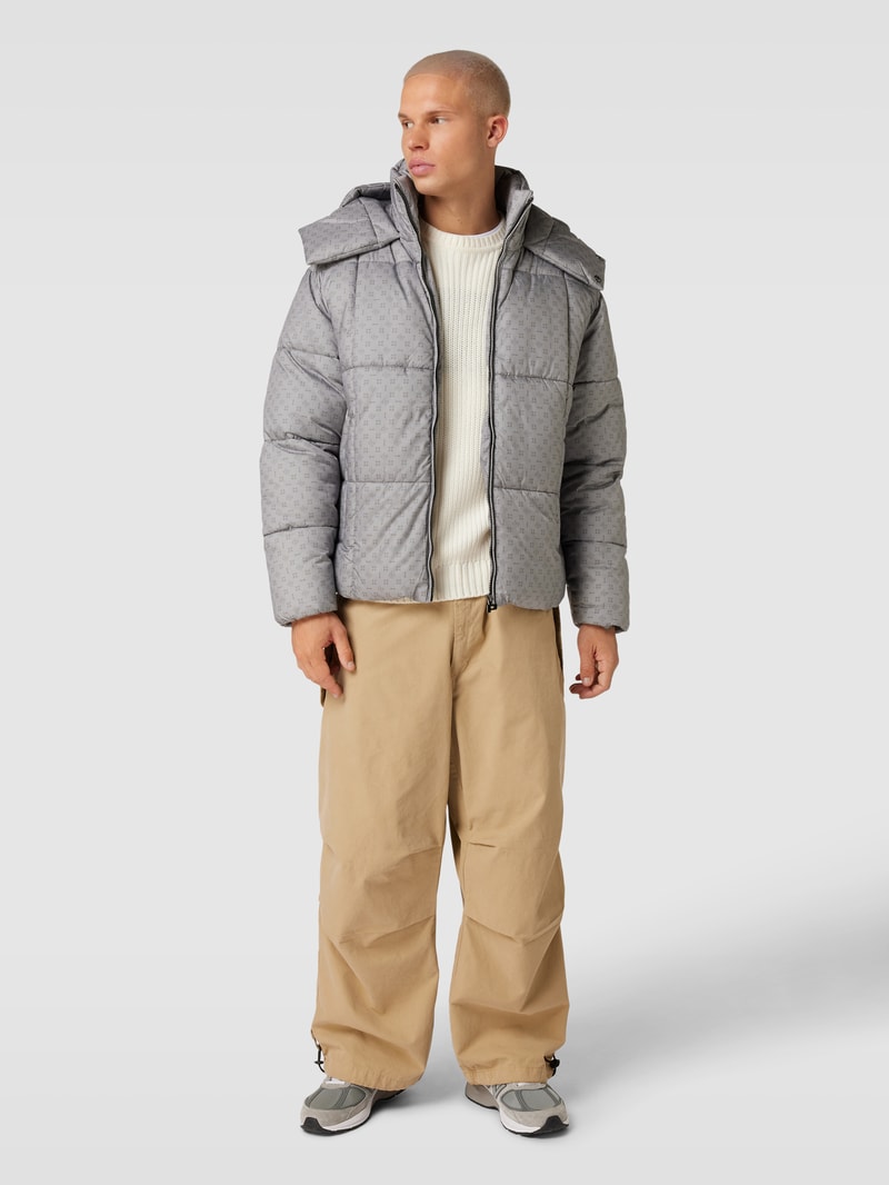 Steppjacke mit Allover-Muster Modell 'GALLAN' in schlamm