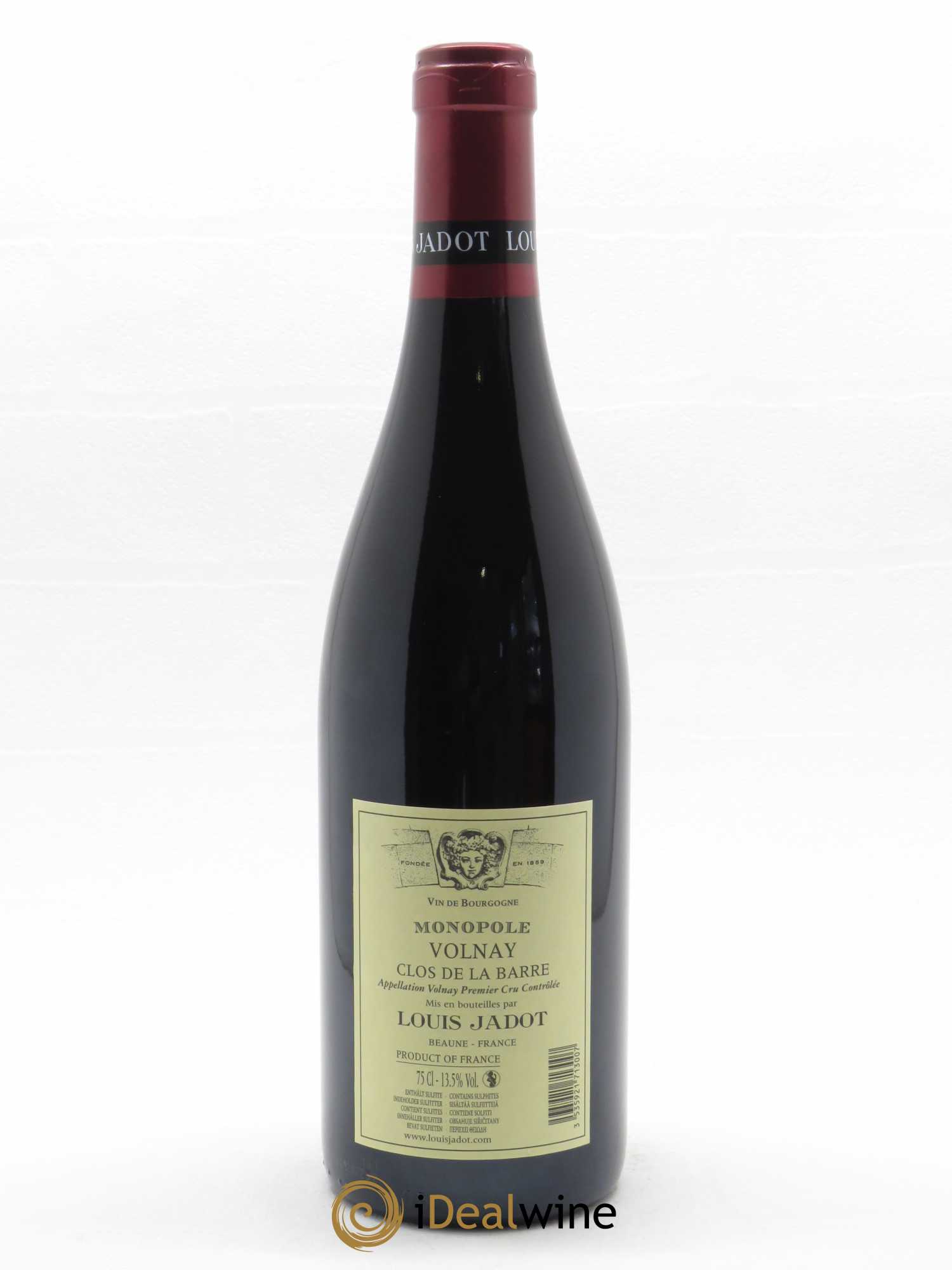 Volnay 1er Cru Clos de la Barre Maison Louis Jadot  2020 - Lot de 1 Bouteille