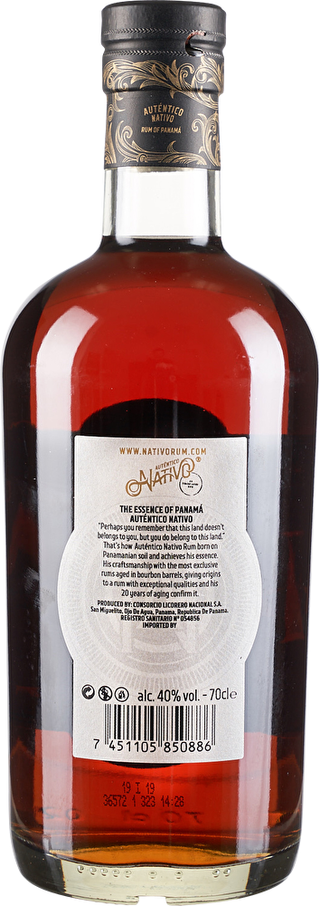 Auténtico Nativo Aged Rum Special Reserve 20 YO 0,7 Liter in Tube