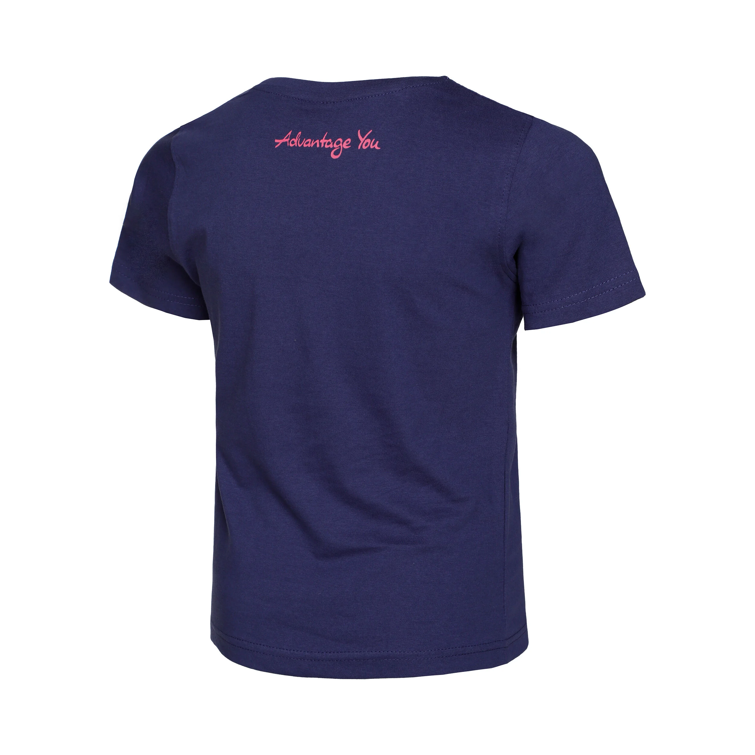Basic Cotton T-Shirt Kinder - Dunkelblau, Pink