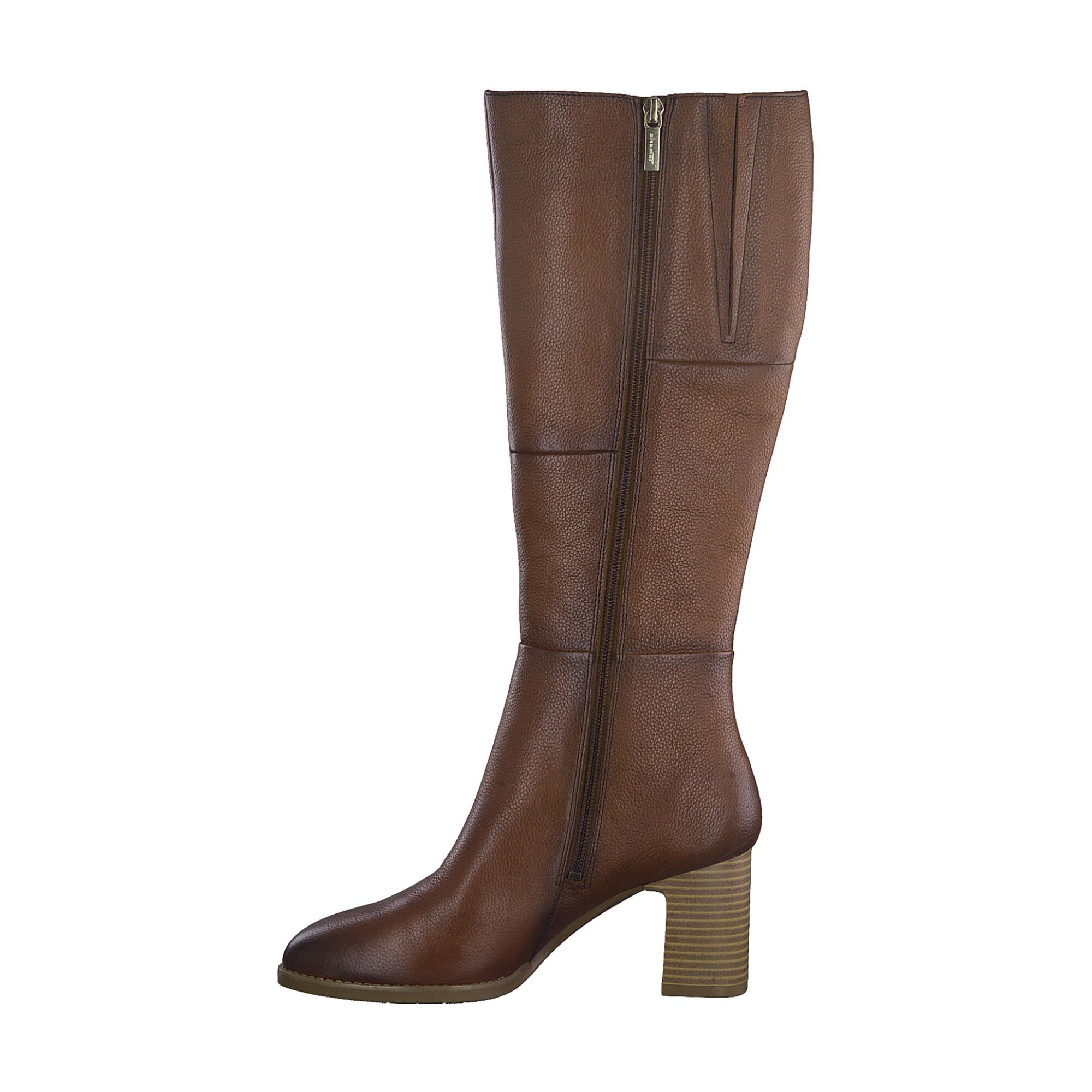Bottes zippées dessus cuir