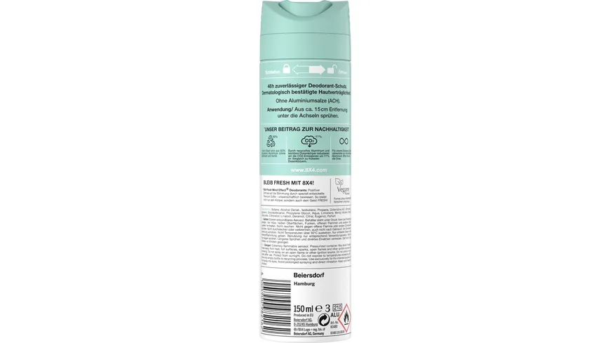 8X4 Deospray No.7 Fresh Lime 150 ml