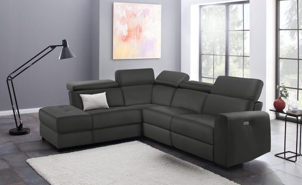 Home affaire Ecksofa Sentrano, auch mit elektrischer Funktion mit USB-Anschluß, in 4 Bezugsvarianten