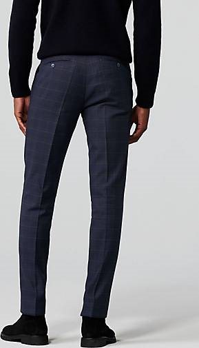MEYER Chino-Hose Baumwoll-Woll Check Chino