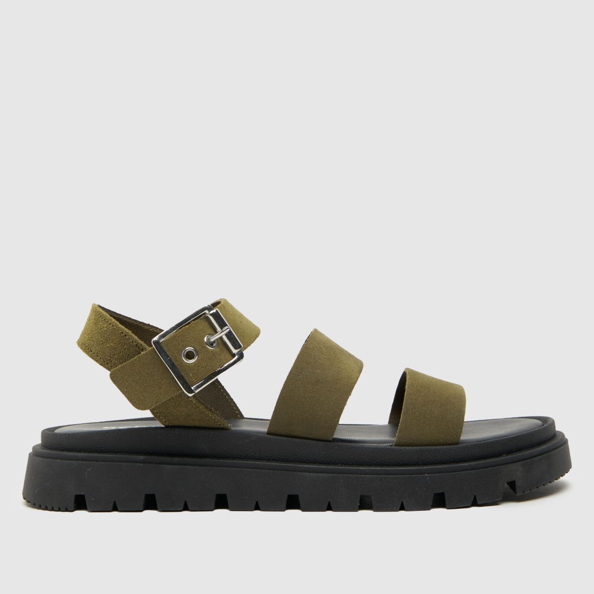 Schuh Tina vastag velúr szandál khaki színben