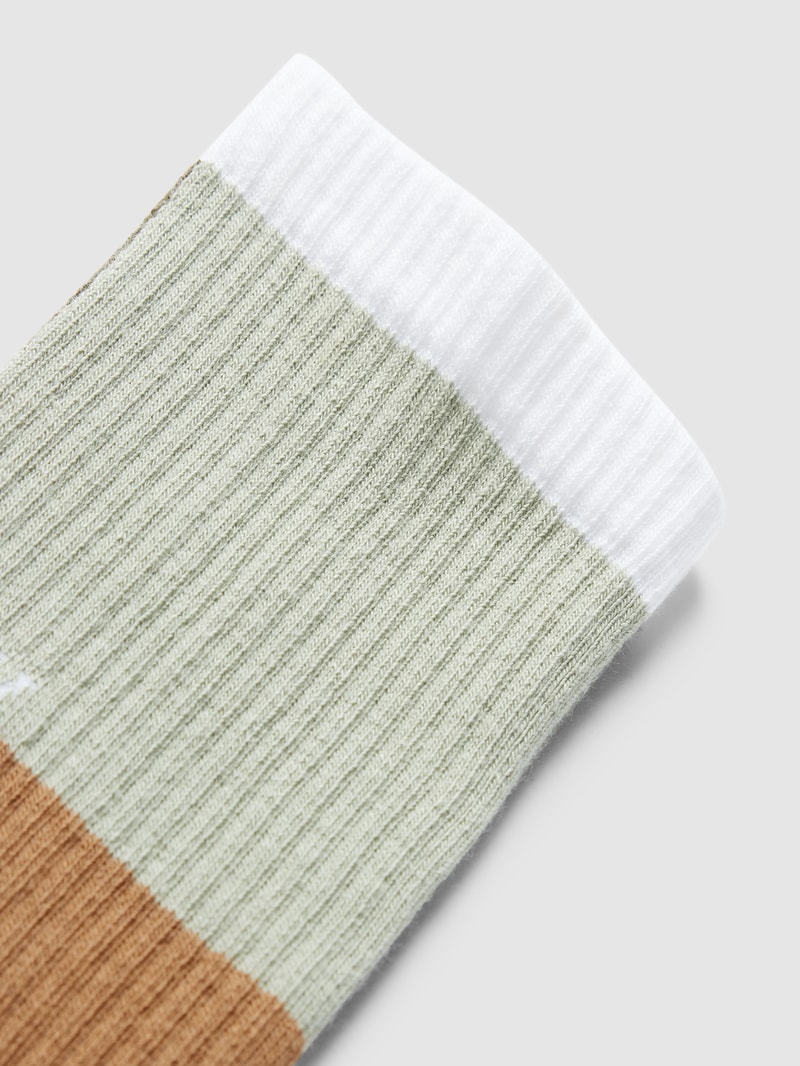 Socken mit Label-Details Modell 'COLORBLOCK' in khaki