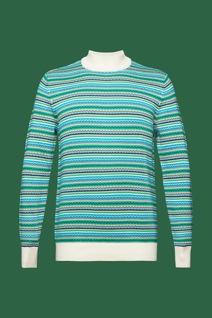 Jacquardpullover aus Baumwolle mit Stehkragen