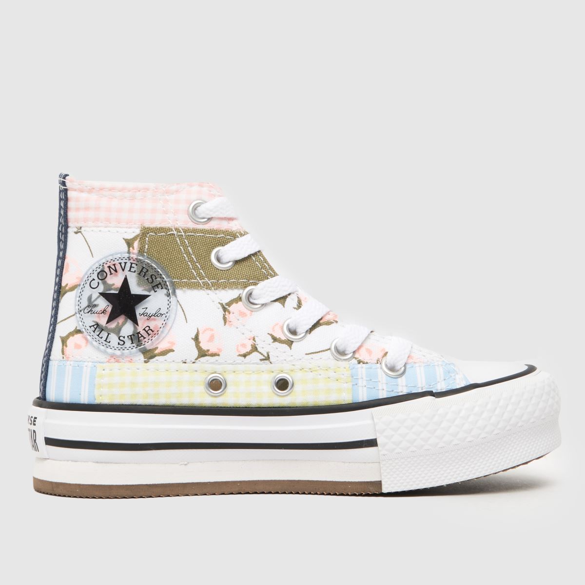 Converse All Star Eva Lift Hi Patchwork Lány Tornacipő Fehér Multi Színben