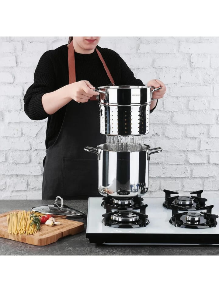 Korkmaz Korkmaz Perla Spaghetti-Topfset 20 x 18 cm - 18/10-Edelstahl in Silber günstig kaufen 20 cm