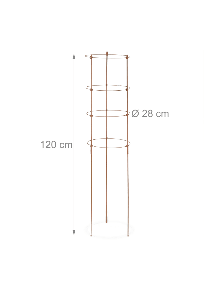 relaxdays 2 x Rankhilfe in Braun - (H)120 x Ø 30 cm günstig kaufen onesize