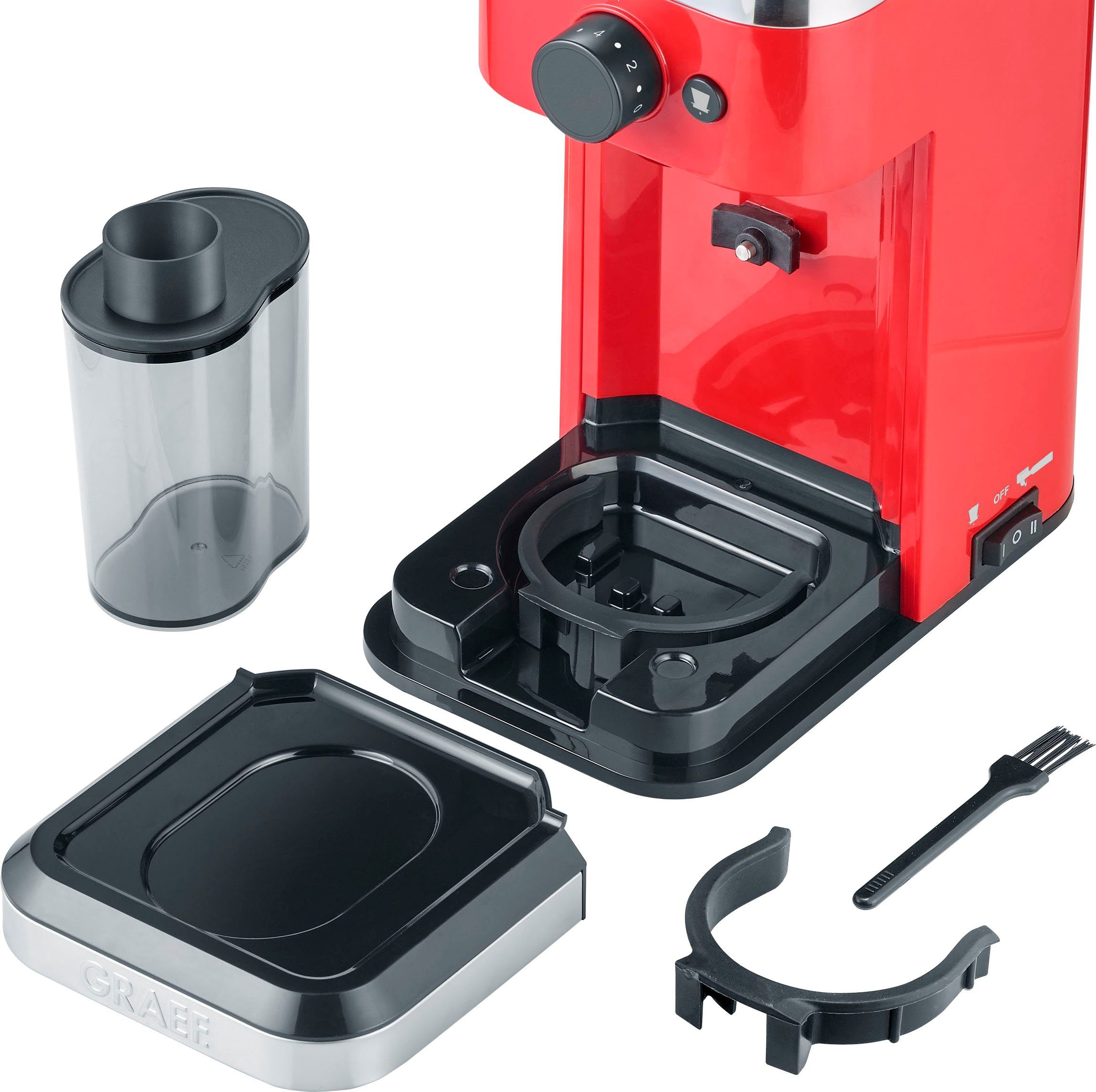 Graef Kaffeemühle CM 503, rot, 135 W, Kegelmahlwerk