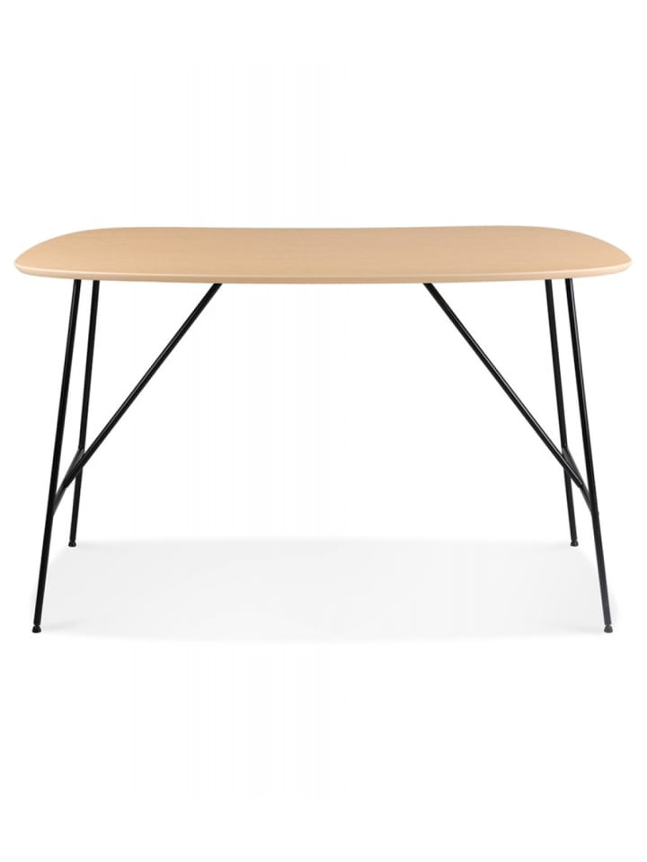 KADIMA DESIGN Schreibtisch aus Eichenholz mit Metallgestell | Minimalistisch in Beige günstig kaufen onesize
