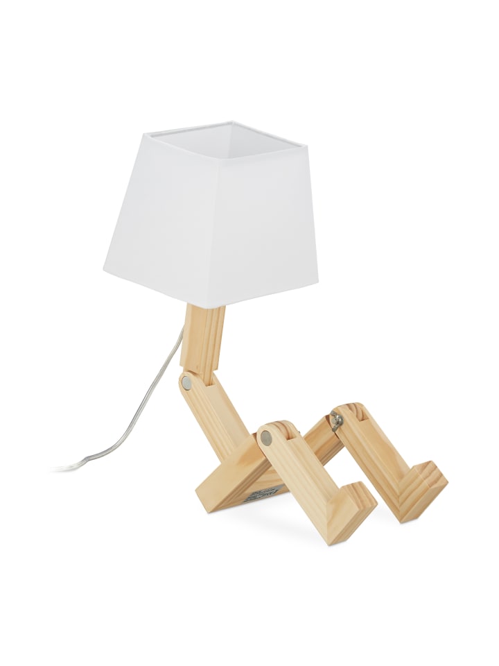 relaxdays Tischlampe Roboter in Natur - (B)18 x (H)42 x (T)32 cm günstig kaufen onesize